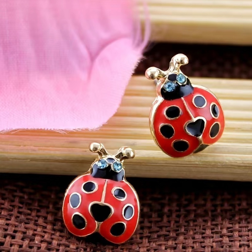 Lady Bug Stud Earrings